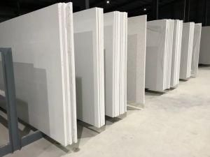 Artificial Stone Crystal White Engineered Quartz Slabs for Multi-Family Kitchen Countertop Bench Tops Design