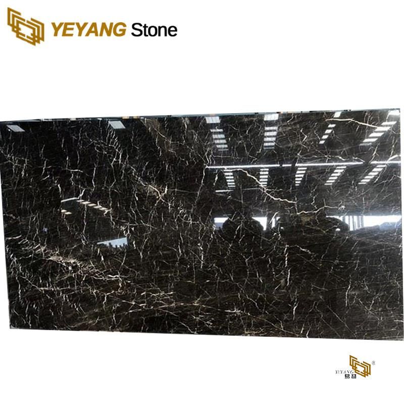 Polish Natural Marble Slab Wall/Flooring Tile Pure Black Marble Factory
