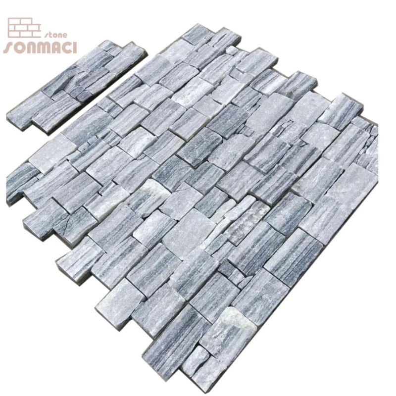 Wholesale Cement Back Grey Marble Stone Cladding Tiles for Outside Wall