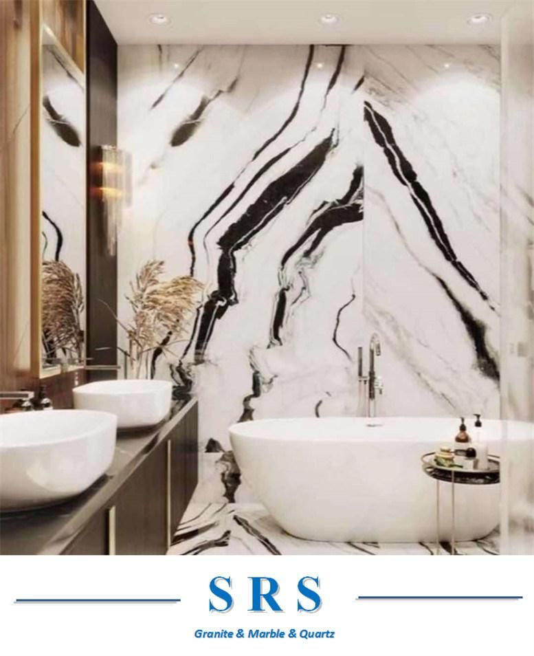 Natural Polished Panda White Stone Marble for Kitchen/Bathroom/Background Wall/Flooring/Step/Tile/Cladding/Flooring/Hotel/Villa House