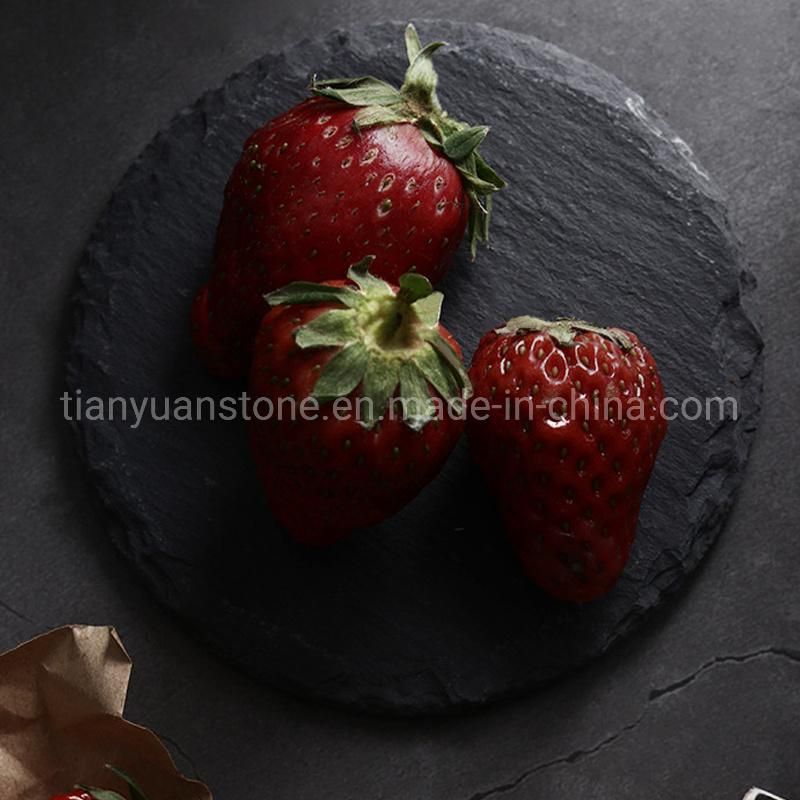 Natural Black Slate Stone Cheese Board, Dinner Plate, Sushi Plates for Tableware