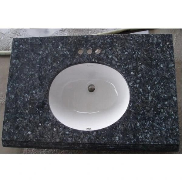 Customized Polished Black Granite Bathroom Vanity Tops
