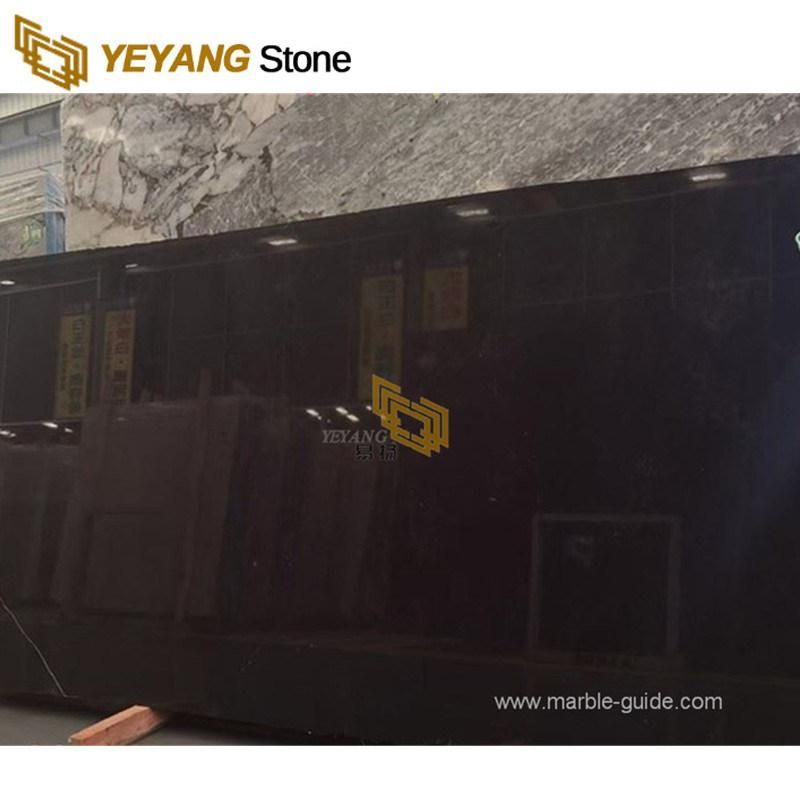 High Polished Ink Black Marble Factory for Kitchen/Bathroom/Countertops/Tiles/Wall/Flooring