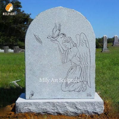 Wholesale Custom Granite Upright Simple Black Granite Tombstone