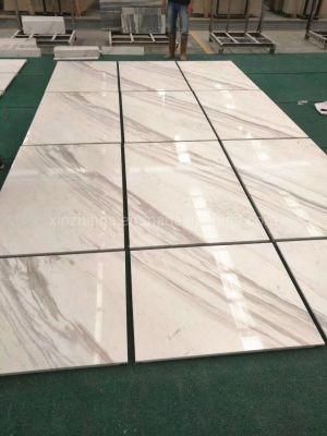 Greece White Volakas Marble Slab Building Material Bookmatched Wall/Floor Tiles