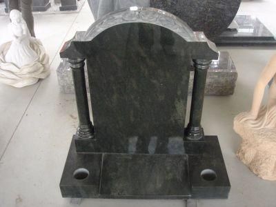 Customized Popular Hungarian Style Black Granite Tombstone