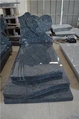 Blue Pearl Tombesonte Mounments Carving Flower Granite
