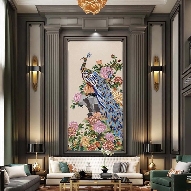 Customize Animal Mosaic Natural Marble Stone Water Jet TV Wall Marble Tiles Wall Panel for TV Tiles Marble Background Wall