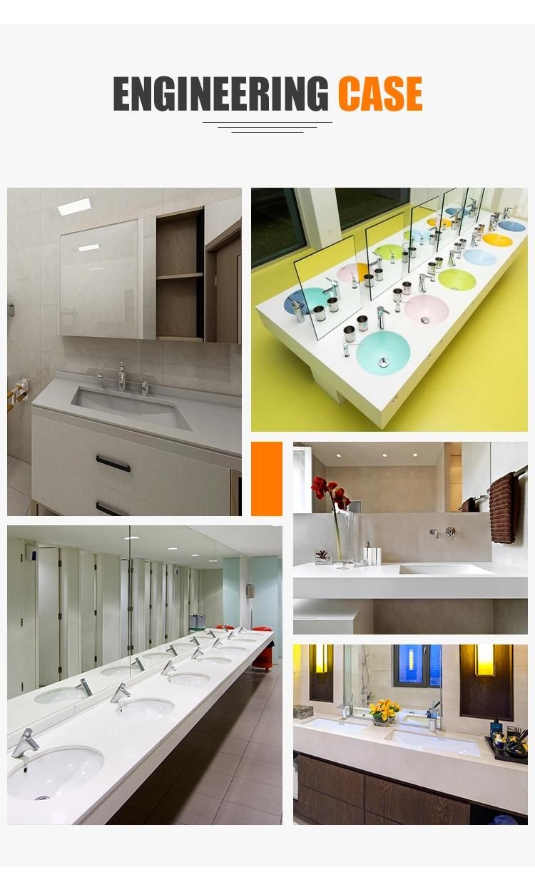 Customized 6-30mm Modified Composite Resin Stone Customized Kitchen Bench Top