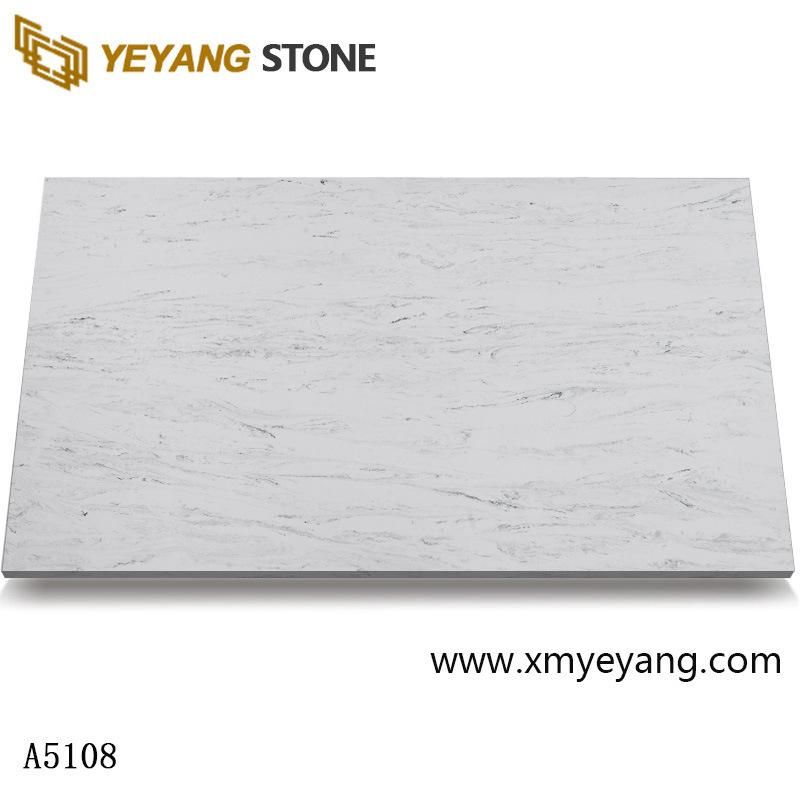 Carrara White Quartz Island Slabs for Kitchen/Hotel/Bathroom/Vanity Quartz Manufacturer
