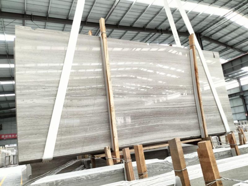 Polished White Wooden Marble