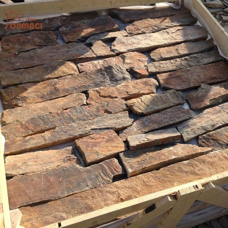 Decorative Natural Rusty Slate Exterior Wall Cladding Stone