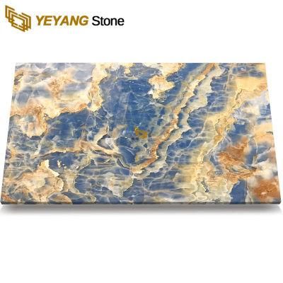 Natural Stone Blue Onyx Marble for Interior Feature Wall Cladding