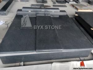 Dark Grey Granite Kerb Tombstone / Headstone