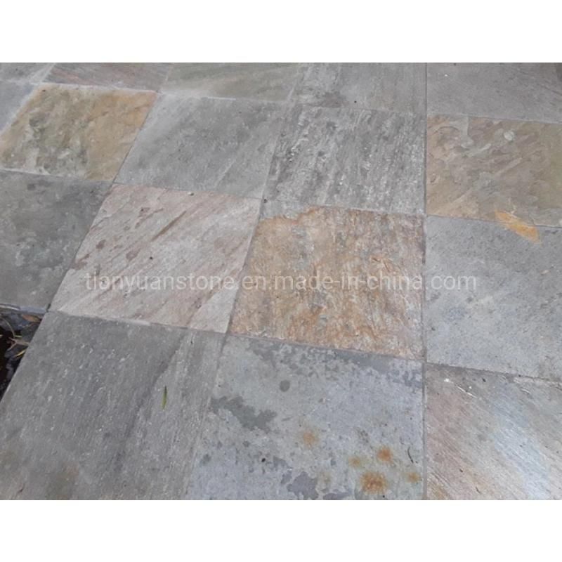 Natural Flamed Multicolor Red Quartzite Tile, Pool Stone Tile