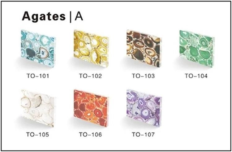 Pink Stone Semiprecious Stone Agate Slab Tile for Vanity Top