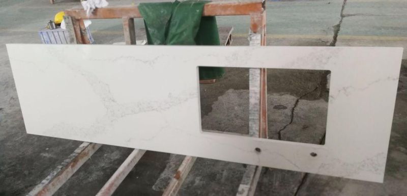 Engineered Stone Kitchen Countertop Calacatta White Marble Quartz Stone Slab