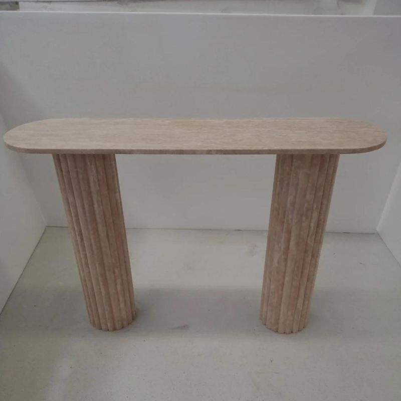 Dining Room Furniture Set White/Cream Marble Table Top Travertine Countertops