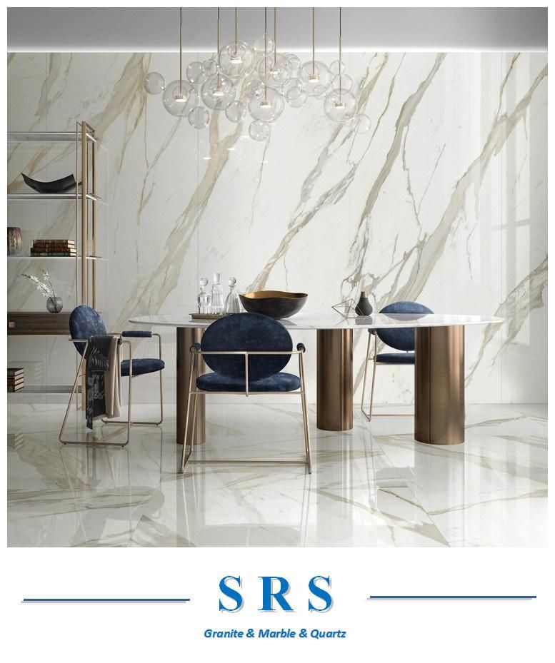 Natural Stone Bianco Carrara Volakas Ariston Athens Calacatta White Marble for Interior Flooring/Wall/Background/Countertop/Stair