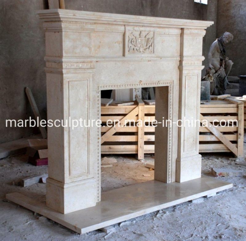 Simple Natural Stone Marble Fireplace for Home Decoration (SYMF-087)