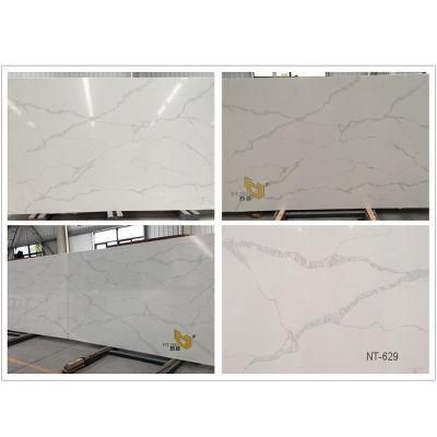 Calacatta/Carrrara/White Snow Quartz for Kitchen Countertop/Vanity/Backsplash/Wall/Flooring Tiles