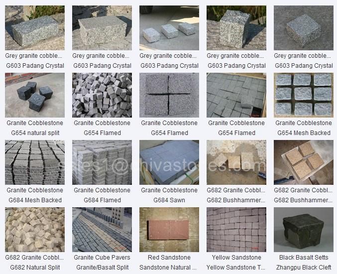 Flamed/Saw Cut/Bush Hammered/Natural Split Customize Size Granite Landscaping/Paving/Parking/Driveway Kerb/Paving/Cube/Cobble Stone Paving Tiles