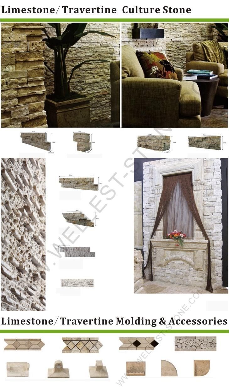Cream Gold Travertine French Pattern Tiles