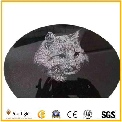 China Wholesale Black Granite Funeral Plaque Accessory with Etching