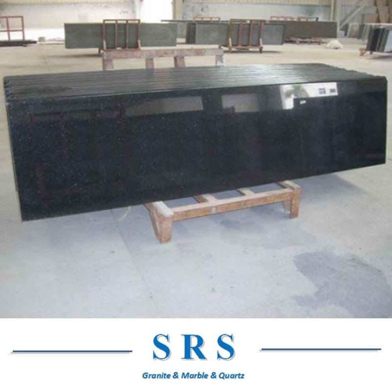 Low Price Absolutely Black Galaxy Granite Kitchen Countertop Wall Flooring Tiles Decoration