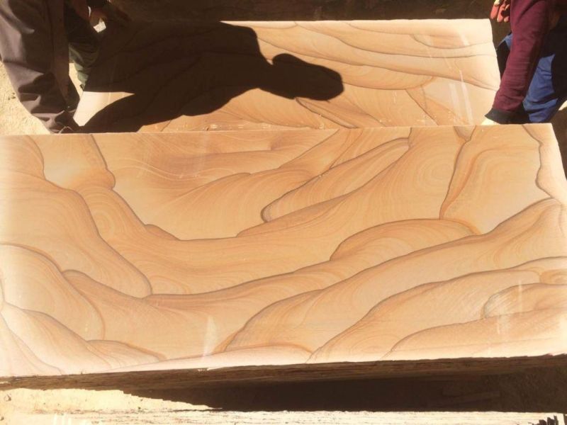 Yellow Wooden Sandstone Tile and Slab for Pavement