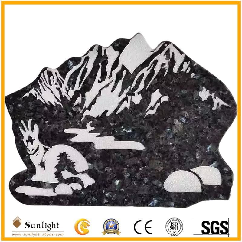 Sunlight Stone Granite Tombstone with Carving Monument Headstones