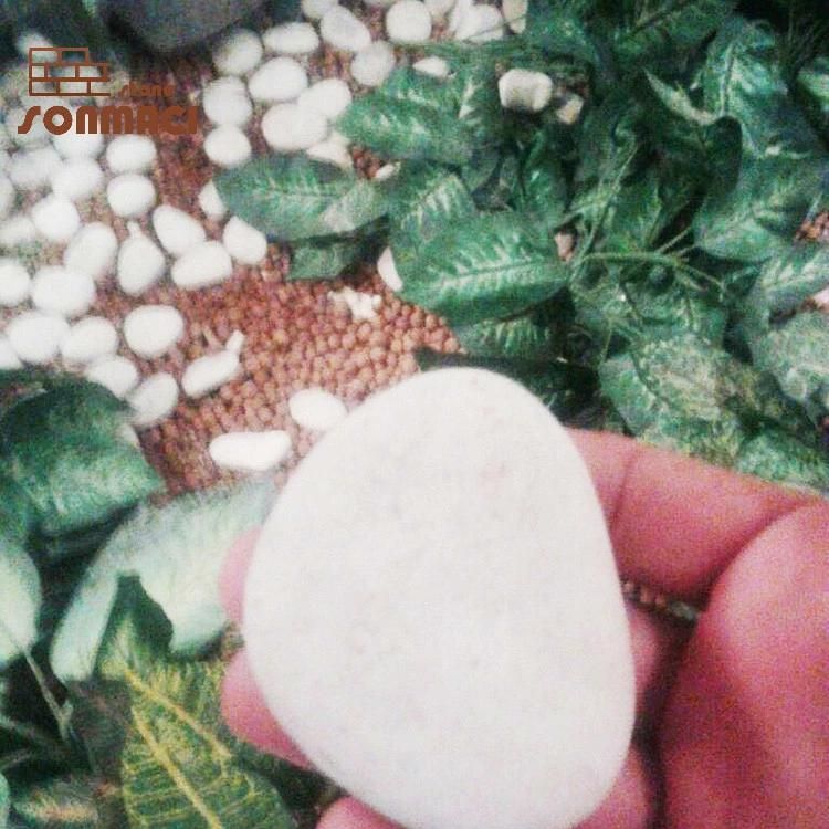 Decorative White Color Natural Polished Gravel Pebble Stone