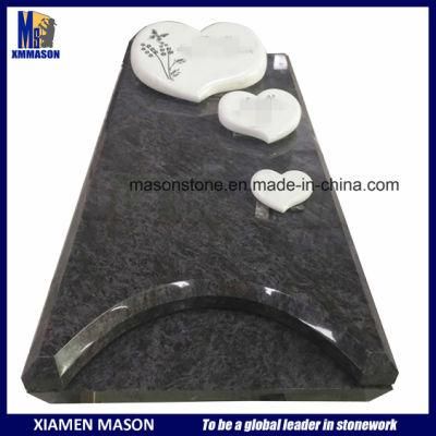 Mason Customized Headstone with Cavring Heart in Marble White