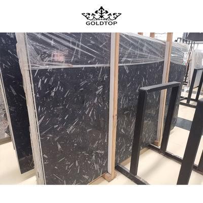 Black Natural Stone Marble Slab for Countertop and Flooring Tile Project