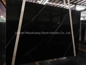 Polished Chinese Cheap Black Marquina Nero Black Marble for Wall Tiles/ Interior Decoration/ Flooring
