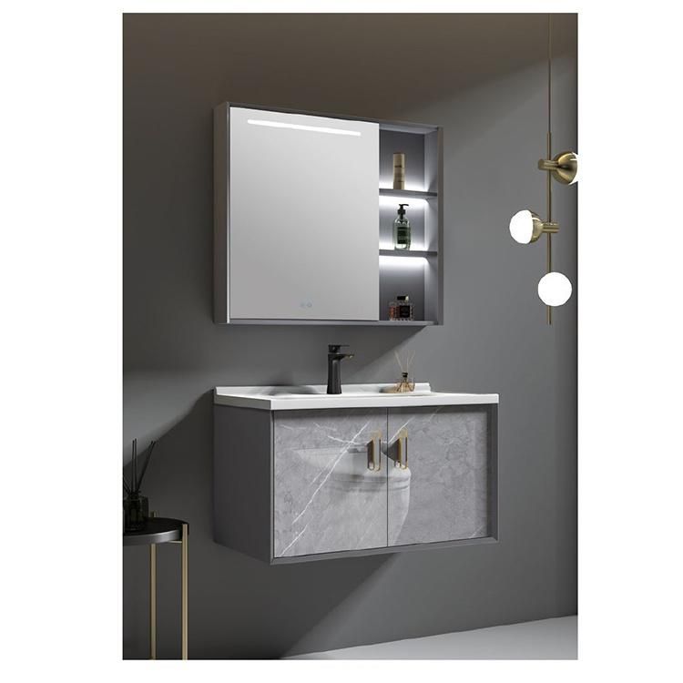 New Design White Countertops Minimalist Style Bathroom Mirror Cabinets Wall Mount Bathroom Vanity Cabinets with Storage Function