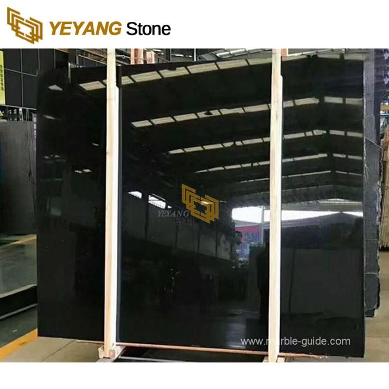 High Polished Ink Black Marble Factory for Kitchen/Bathroom/Countertops/Tiles/Wall/Flooring