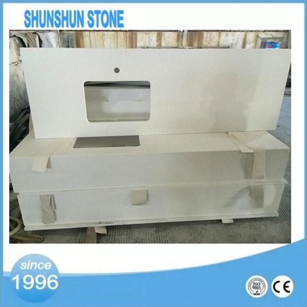 Artifical White Quartz Stone Kitchen Countertop for Sale