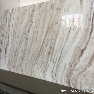 Translucent Polished Artificial Onyx Stone Interior Decorated Alabaster Table Top
