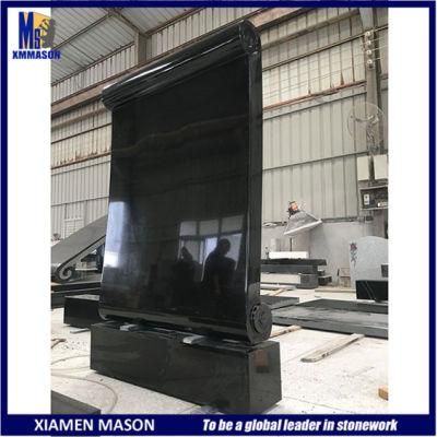 High Polished Absolute Black Granite Upright Gravestone Slab