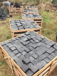 Chinese Granite Mongolia Black Cobble Stone for Paving Stone