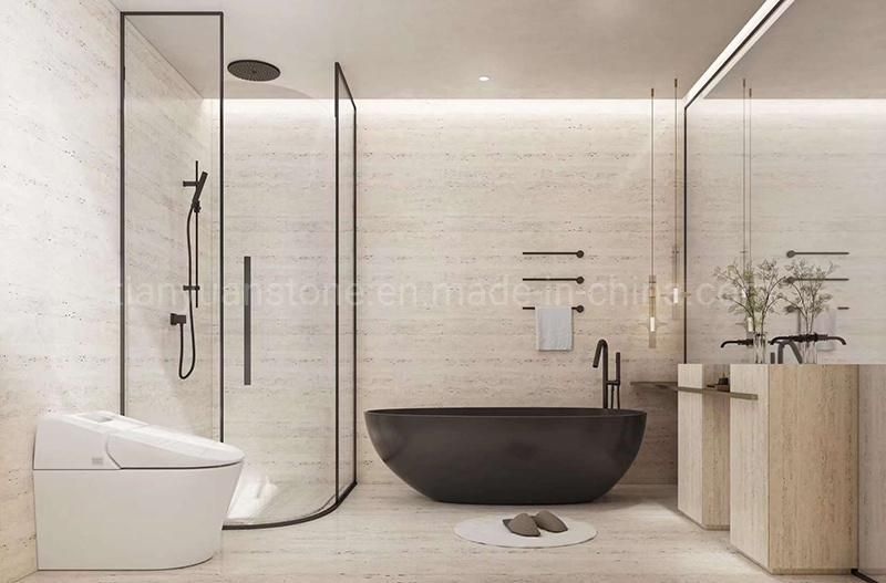 China Navona White Travertine Floor & Wall Tile for Interior & Exterior Facade Wall Cladding
