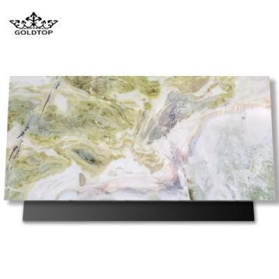 Dream Green Marble Vein Kitchen Countertops Island Worktop Table Tops Bathroom Vanity Wall Panels Natural Stone Tiles Marble Slabs