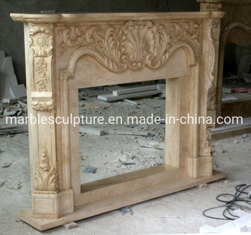 Beautiful Home Decoration Marble Natural Stone Fireplace Designs (SYMF-115)