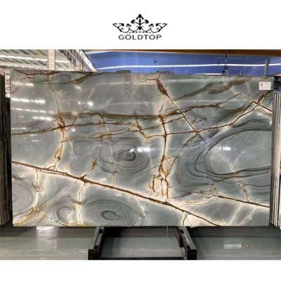 Luxury Stone Polished Indoor Decoration Blue Roma Slab Granite Vanity Top