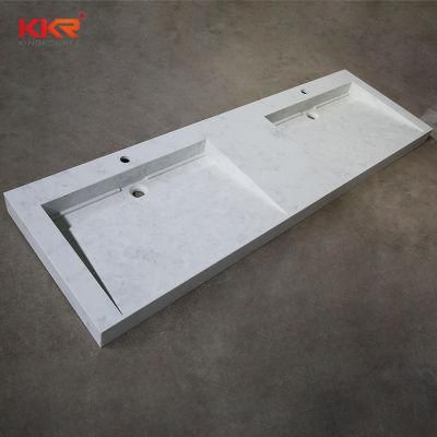 Kkr Hotel Bathroom Ware White Marble Like Bathroom Top Vanity Counter Top