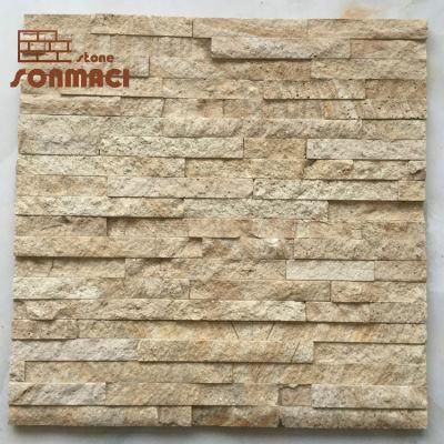 Natural Yellow Slate Stacked Stone Veneers in Stock