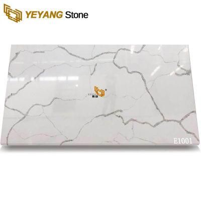 Polish White Calacatta Slabs for Bathroom Vanity with Quartz Countertop