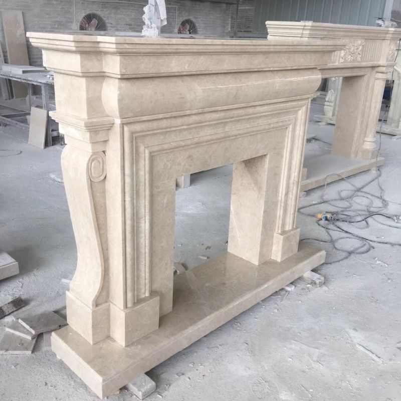 Western Style Marble Fireplace Mantel