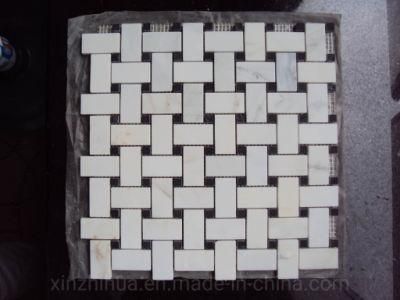 White Basket Weave Mosaic Interior Design Kitchen/Bathroom/Toilet Flooring Walling Tiles